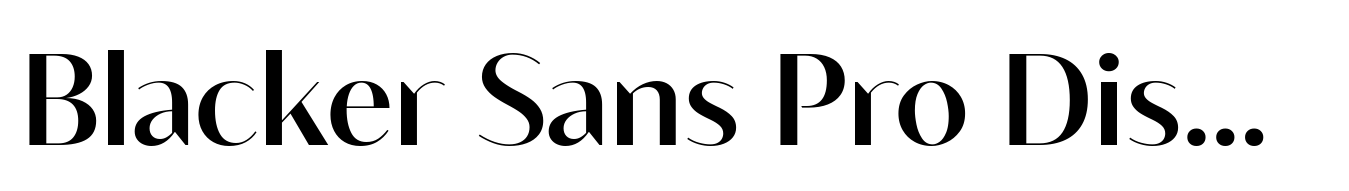 Blacker Sans Pro Display Medium